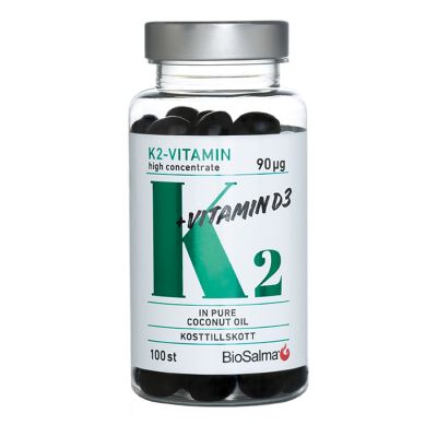 Köp BioSalma K2-vitamin 90µg, 100 kapslar på happygreen.se