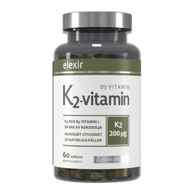 Elexir Pharma K2+D3-vitamin 60 kapslar