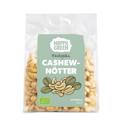 Happy Green Cashewnötter, 500g ekologisk