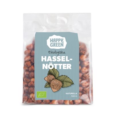 Happy Green Hasselnötter, 500g ekologisk