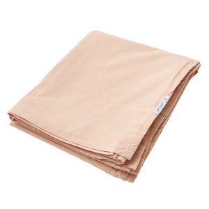 Lakan Enkel Crinkle Peach Pink, 150 x 260 cm - Ekologiska sängkläder