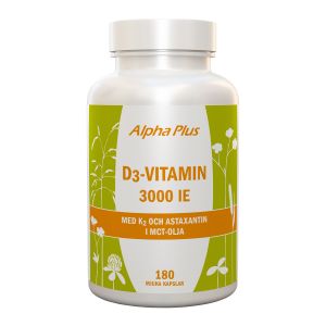 Alpha Plus D3-vitamin 3000IE + K2 – i MCT-olja