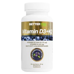 Vitamin D3 & K2, 60 kapsar