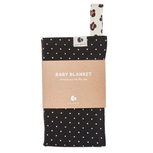 Coracor Babyfilt Small Dot Black – Filt i ekologiskt GOTS-certifierad bomull