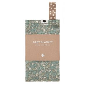 Coracor Babyfilt Tinyflower Green – Filt i ekologiskt GOTS-certifierad bomull