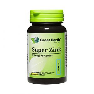 Great Earth Super Zink 25 mg – kosttillskott med zink