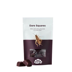 Hey planet Choklad DareSquares Chili & Syrsor – Snackbit med choklad