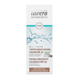 Lavera Basis Sensitiv Tinted Moisturising Cream SPF 10 - Medium skin – tonad dagkräm med spf