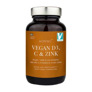 Nordbo Vegan D3, C-vitamin & Zink – Ett veganskt kosttillskott 