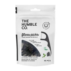 The Humble Co Dental Floss Charcoal Picks 50 p | Happy Green